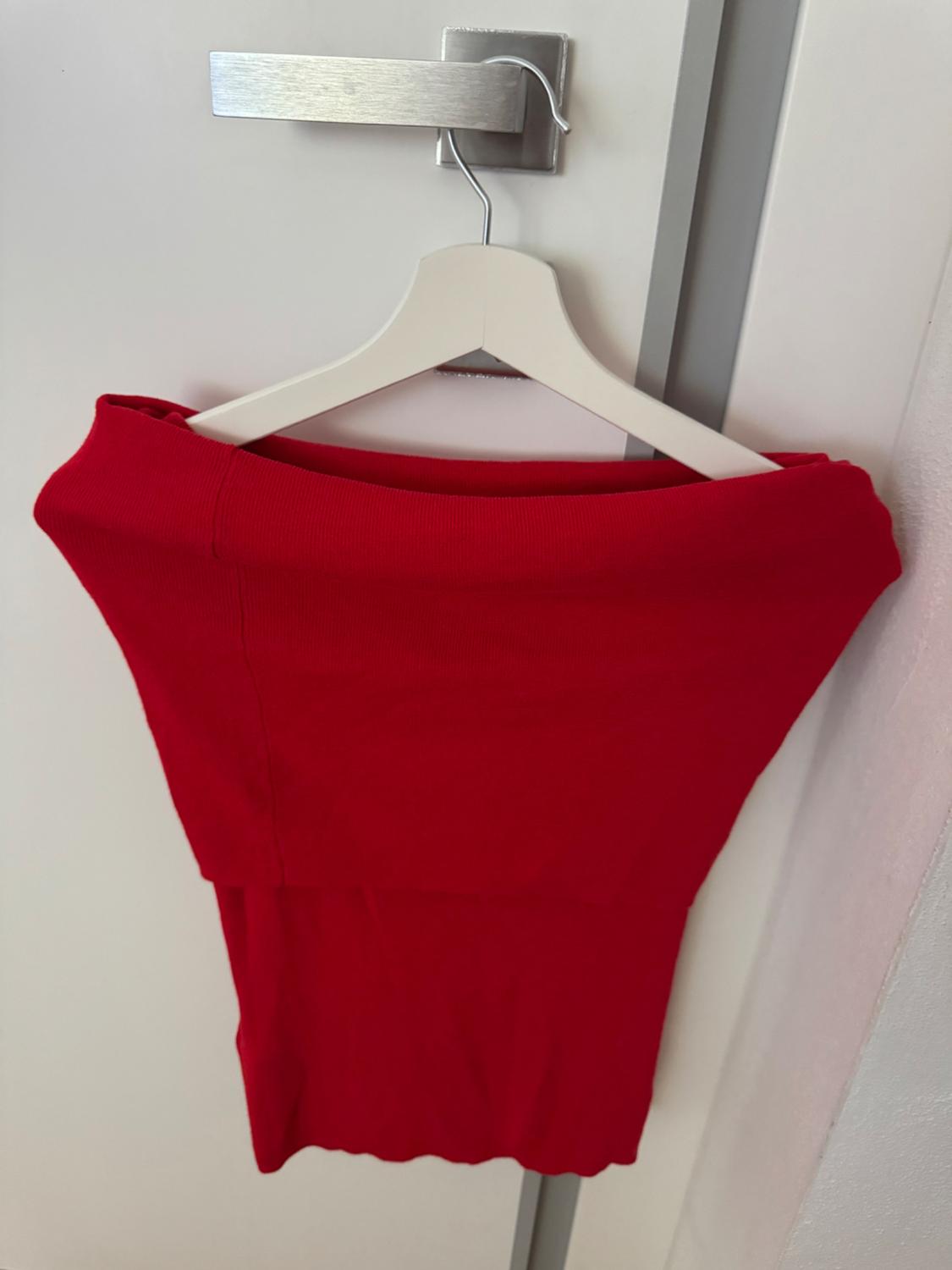 MAGLIETTE COTTONE ROSSO SPALLA APERTA - Image 2