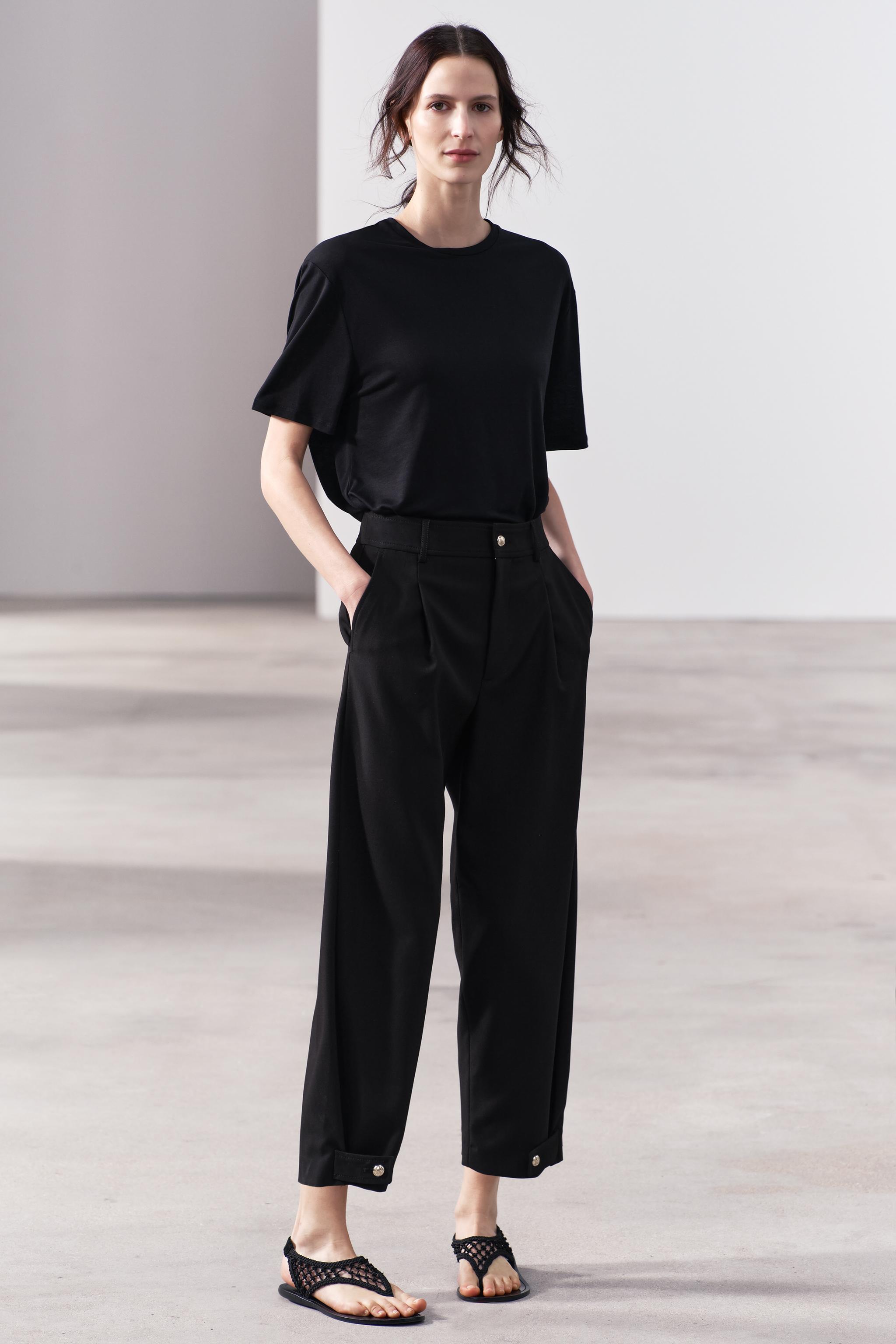 PLEATED TAPERED PANTS ZW COLLECTION - Black | ZARA Canada