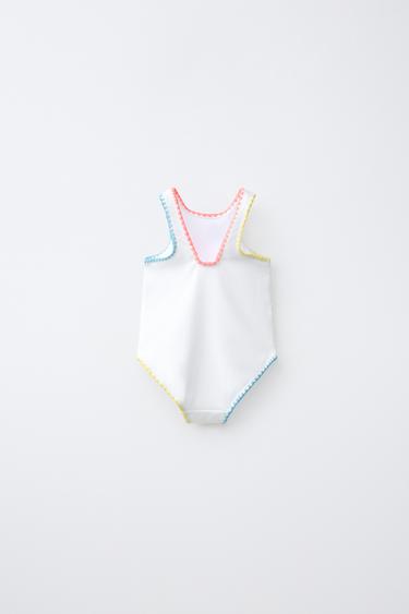 2-6 YEARS / RIBBED CROCHET SWIMSUIT - White by Zara - Image 1