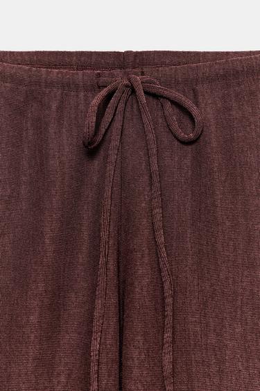 RUSTIC STRAIGHT TROUSERS - Burgundy by Zara - Image 6