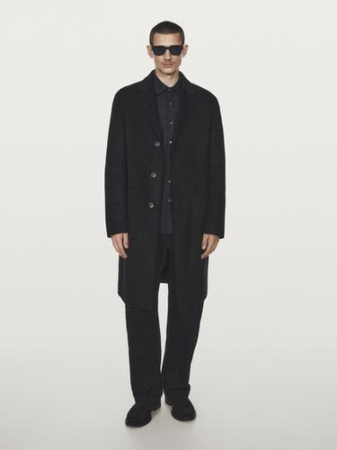 Zara Long double wool blend coat with lapel - 892