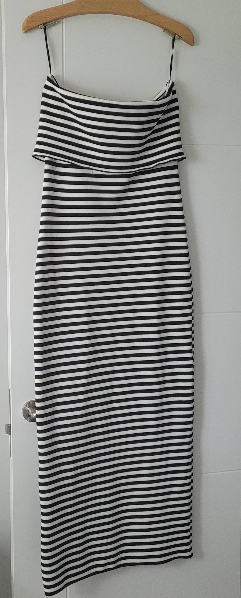 STRETCH KNIT STRIPED MIDI DRESS - Image 2