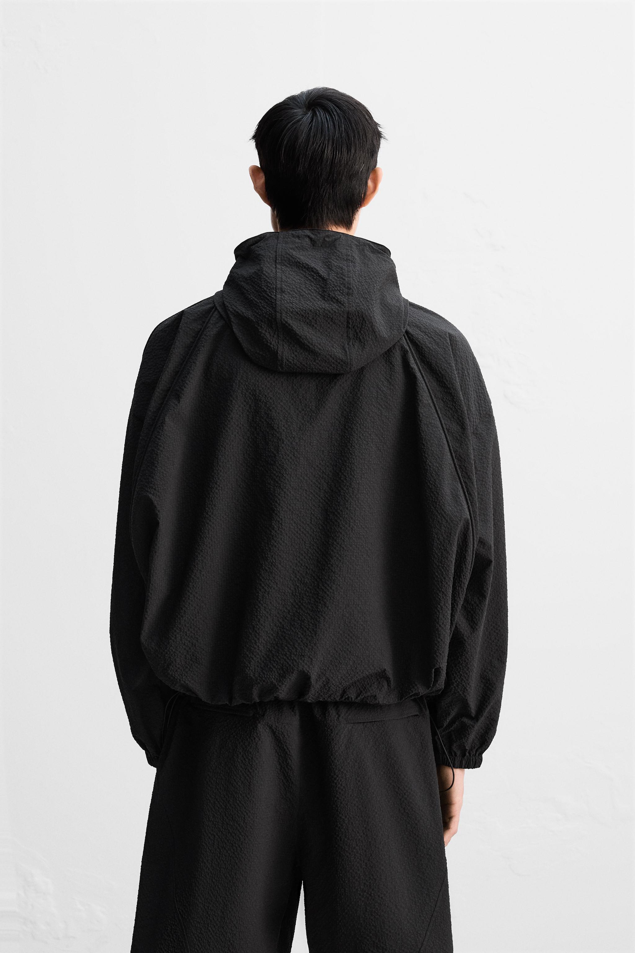 シアサッカーフード付きジャケット - ブラック | ZARA Japan / 日本