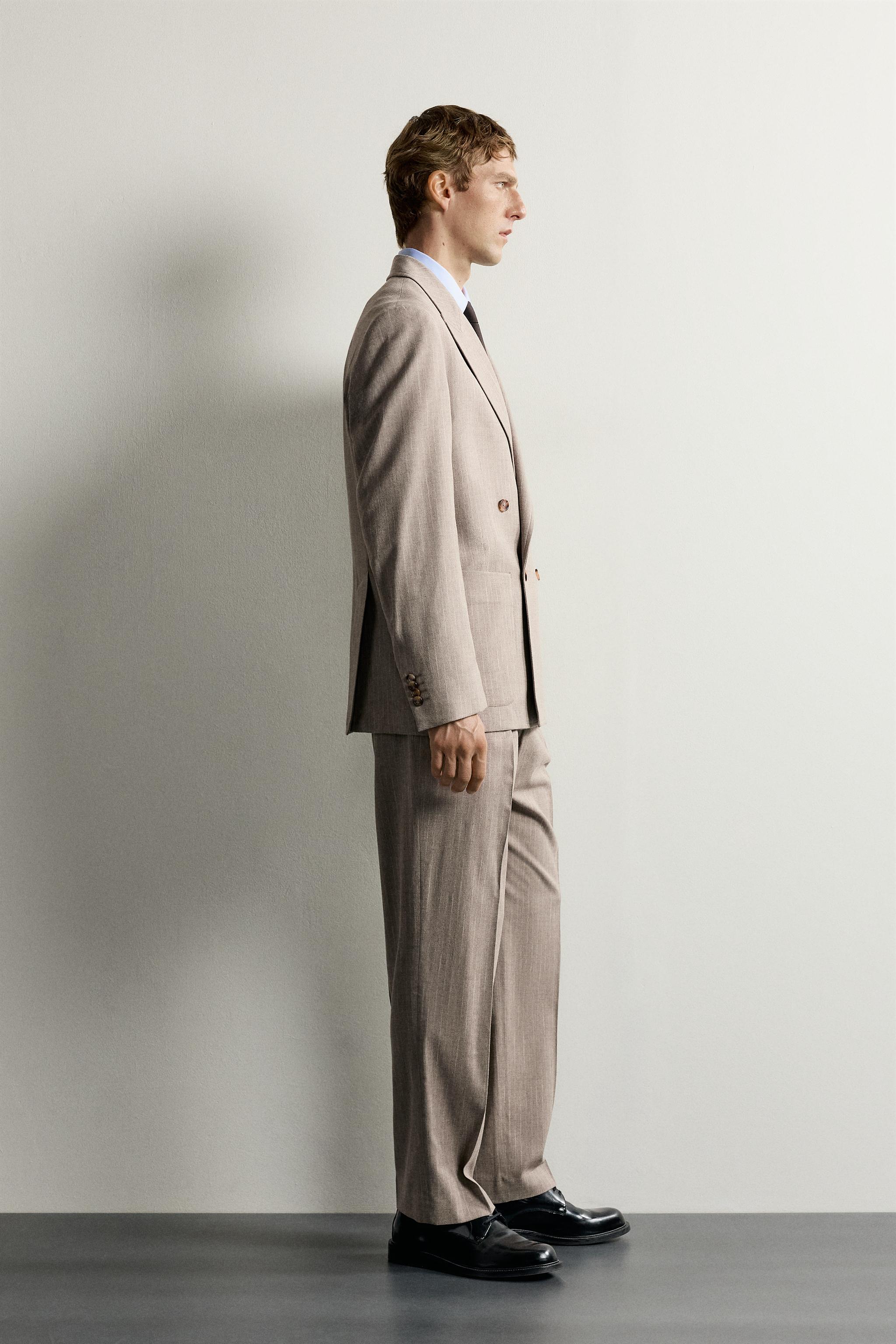 VESTE DE COSTUME CROISÉE REGULAR FIT À RAYURES