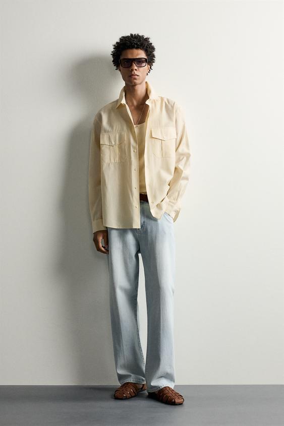CAMISA FLUIDA BOLSILLOS - Crudo de Zara - Imagen 0