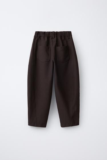 BARREL TROUSERS - Brown by Zara - Image 1