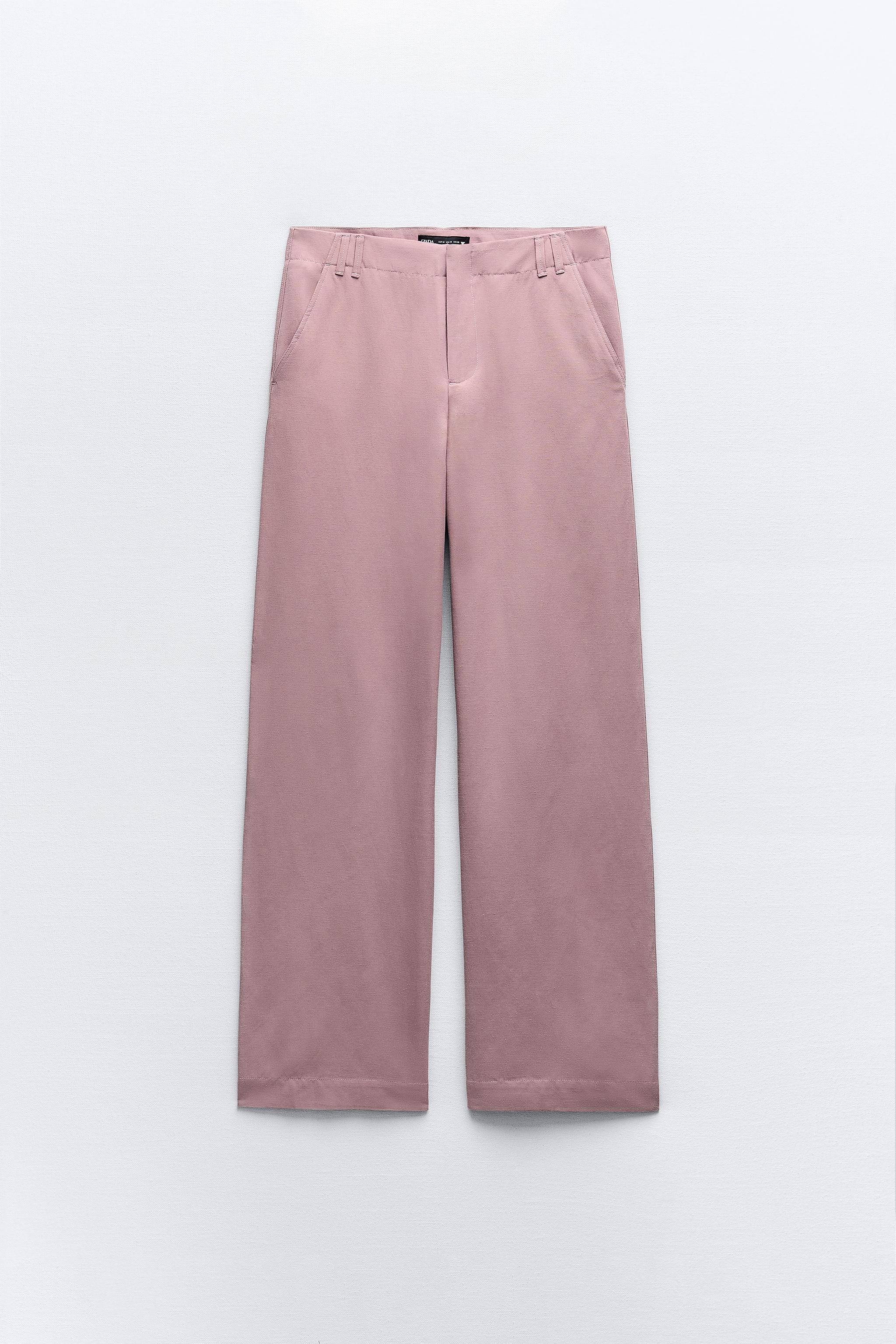 Zara Linen Pants Trousers Pink 3053/270