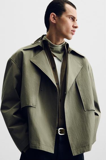CROPPED TRENCHCOAT - Khaki by Zara - Image 0