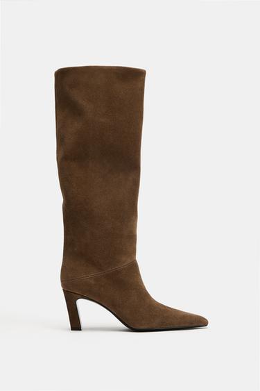 HIGH SUEDE BOOTS — Brown 1