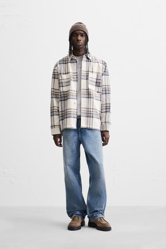 Surchemise Chemise A Carreaux Beige Homme Surchemise A Carreaux
