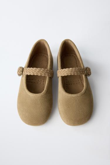 BALLERINES EN CUIR - Marron sable de Zara - Image 3