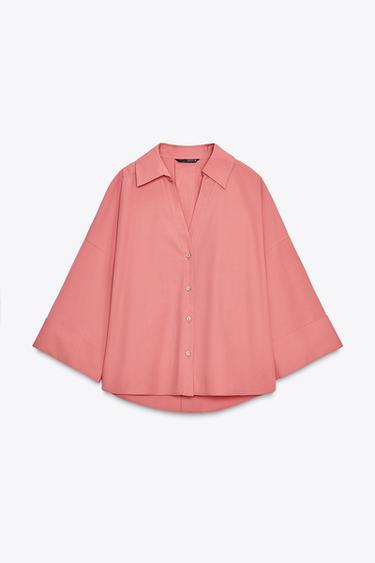 CHEMISE EN POPELINE AVEC MANCHES LARGES - MARSALA de Zara - Image 5