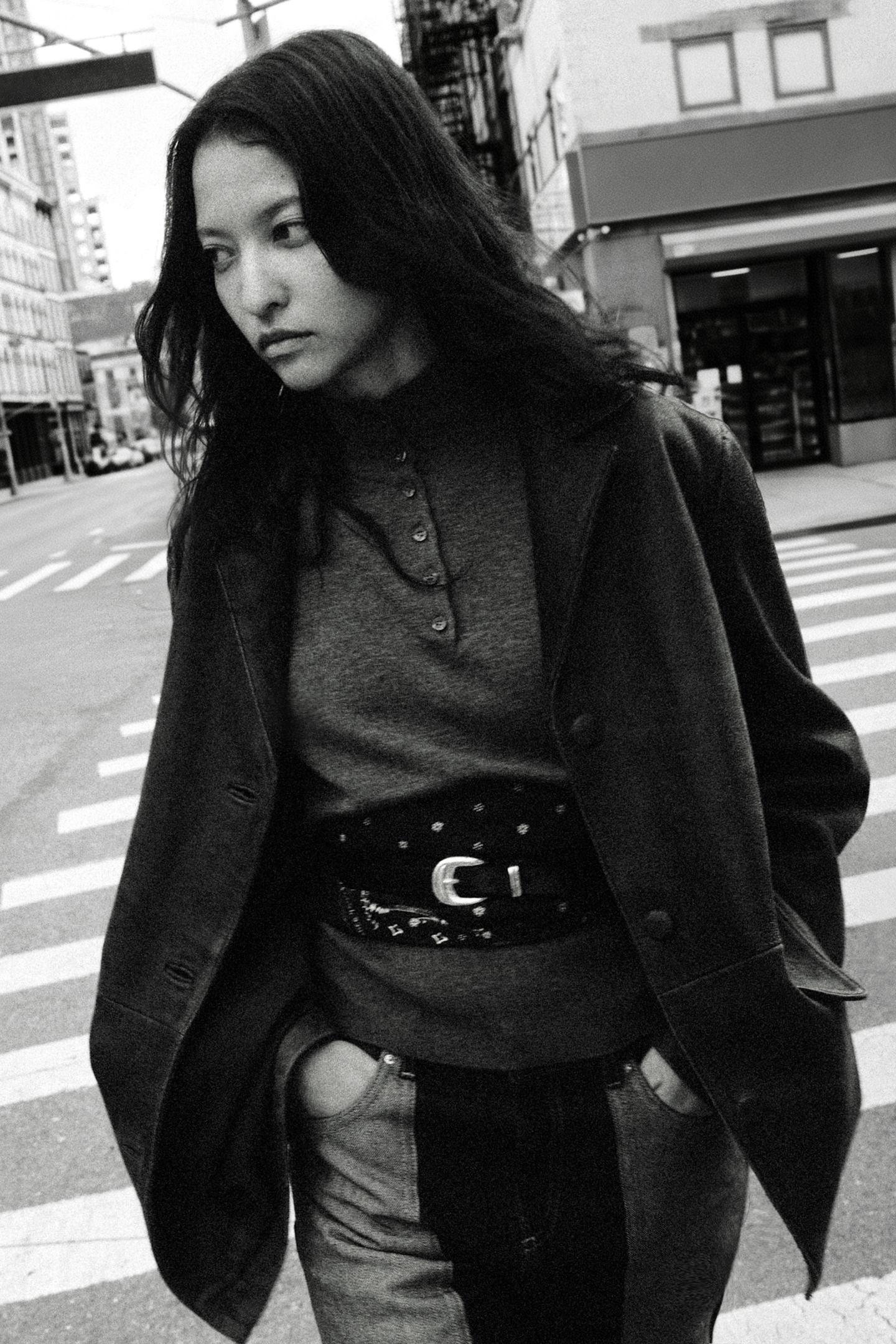 Женский свитер Zara Buttoned High-Neck, цвет: Серый меланжевый — фото 2