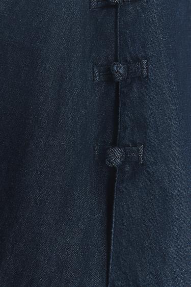 CAPE EN DENIM À BRANDEBOURGS - Bleu de Zara - Image 8