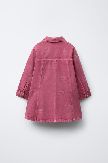 HEART TWILL DRESS - Fuchsia by Zara - Image 1