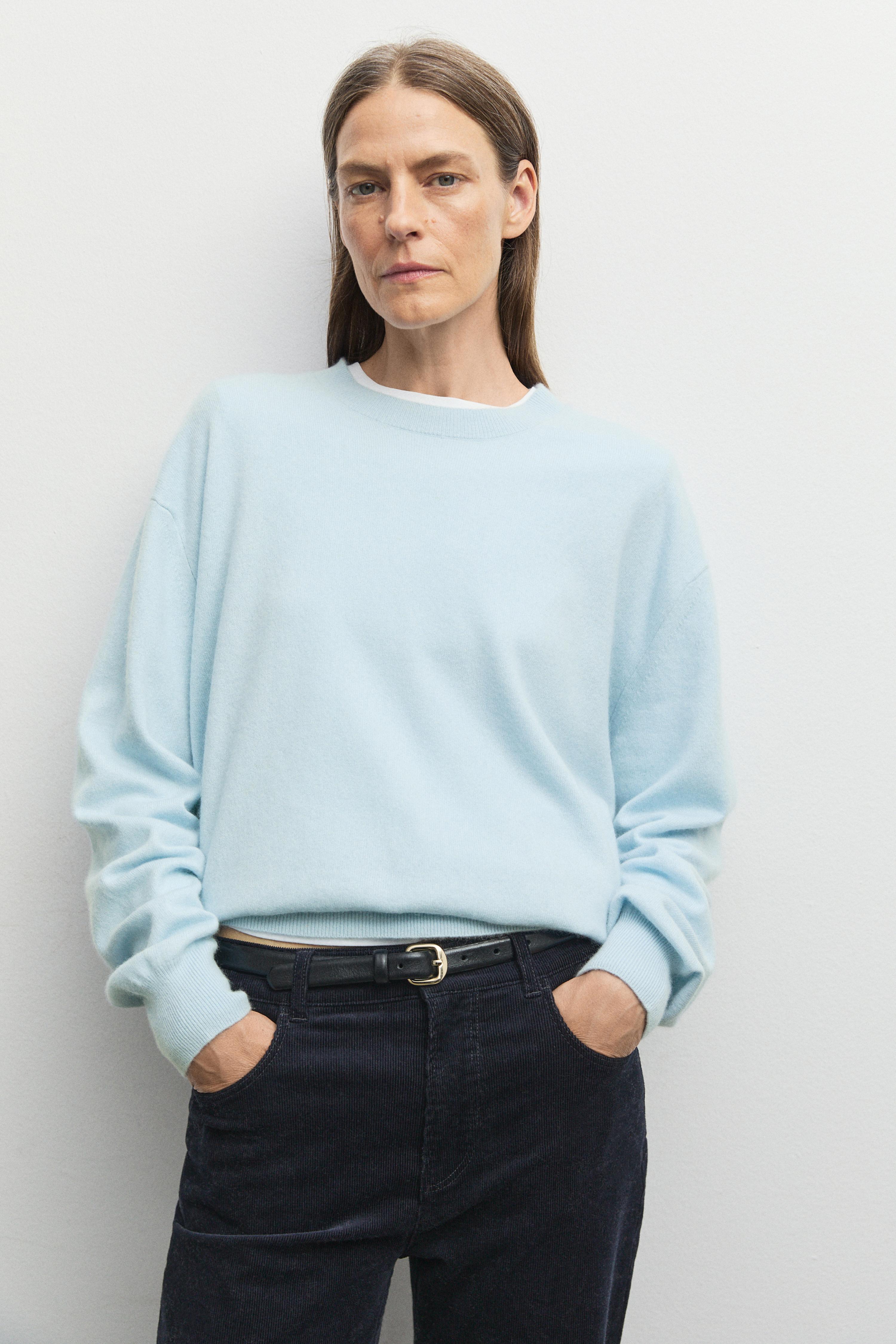 100% cashmere long sleeve sweater