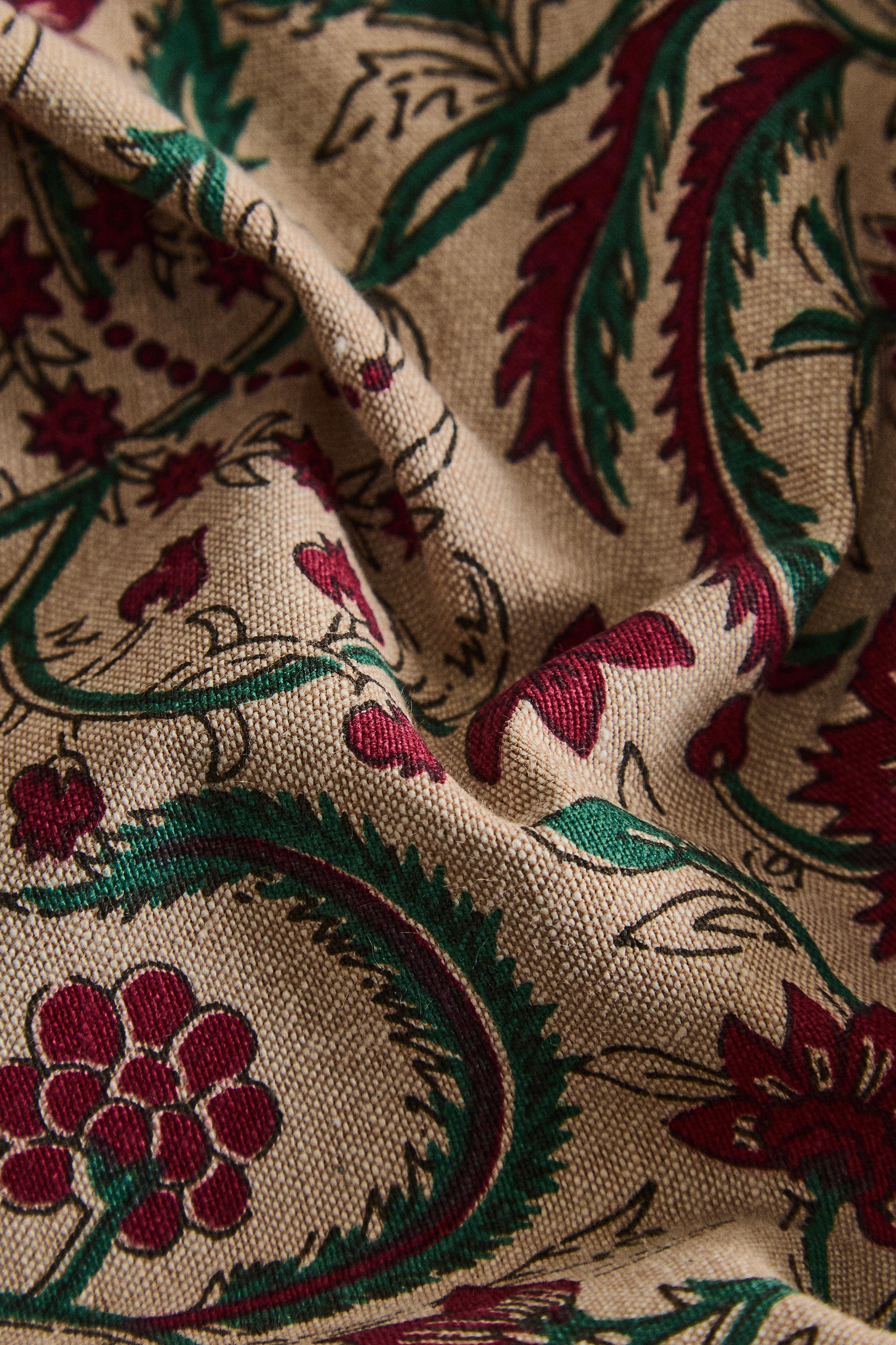 LOT DE SERVIETTES DE TABLE EN COTON À MOTIF FLORAL ENCADRÉ DE NOËL (LOT DE 2)