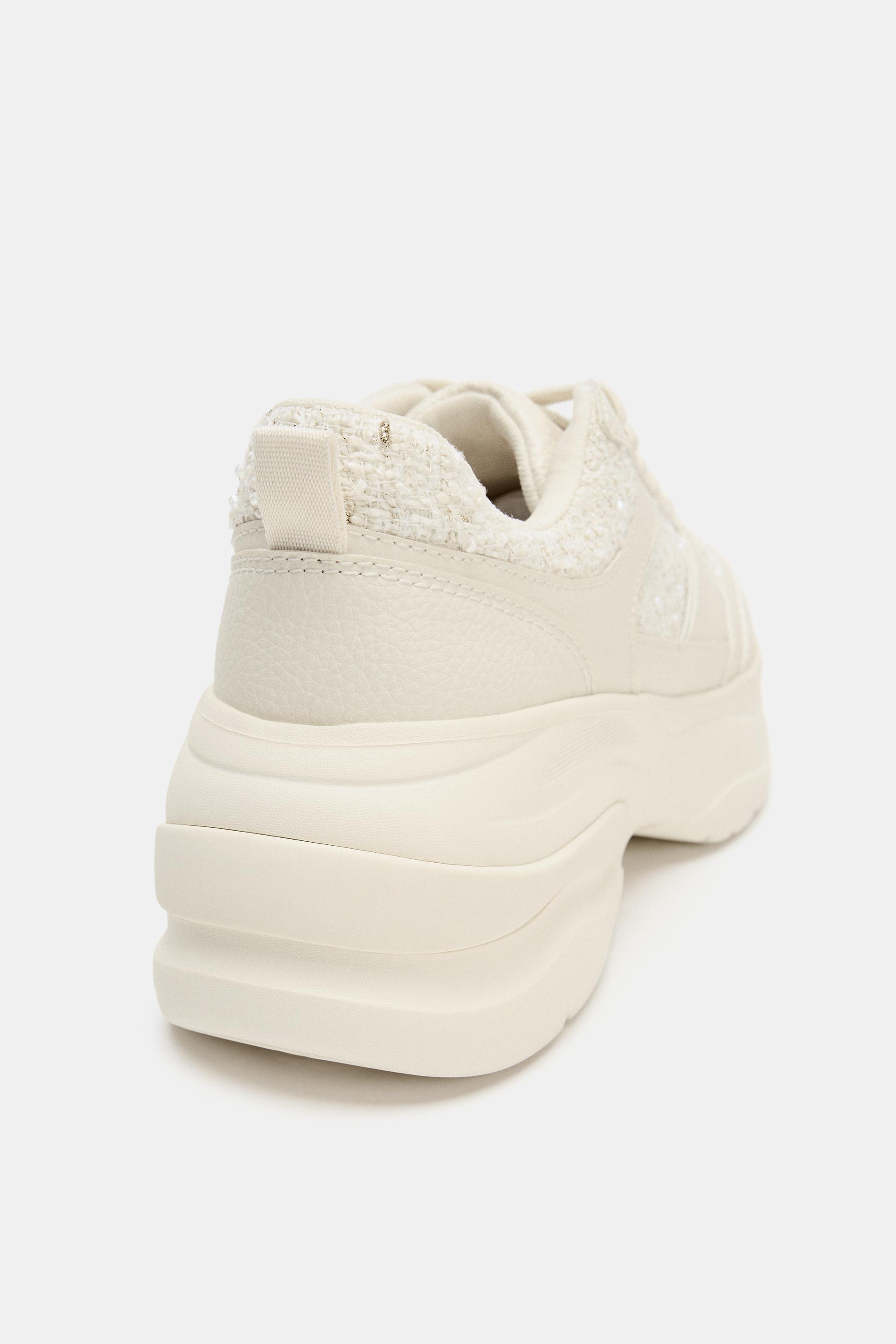 【ZARA】ザラ38フェイクパール プラットフォームスニーカー 完売品 厚底 フェイクパールプラットフォームスニーカー - エクリュ | ZARA Japan