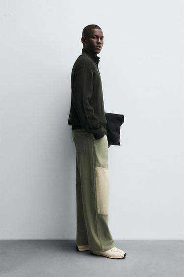 PURL KNIT CARDIGAN WITH ZIP - Khaki by Zara - Image 3