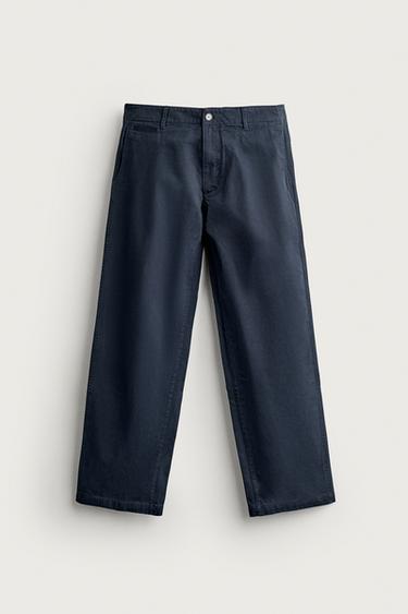 PANTALÓN CHINO STRAIGHT FIT - Marino de Zara