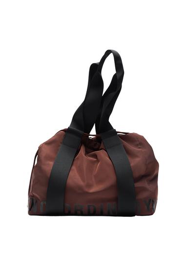 NYLON TOTE BAG WITH SLOGAN