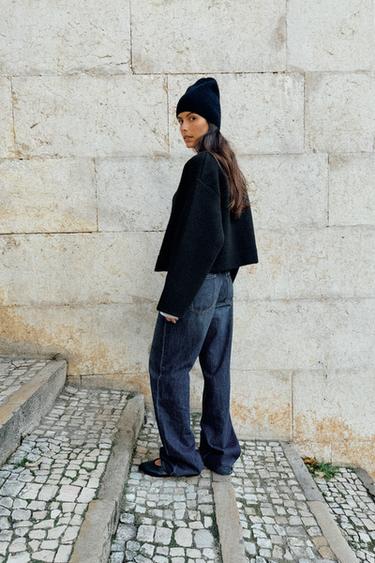 KNIT DOUBLE-BREASTED BOMBER JACKET - Black by Zara - Image 3