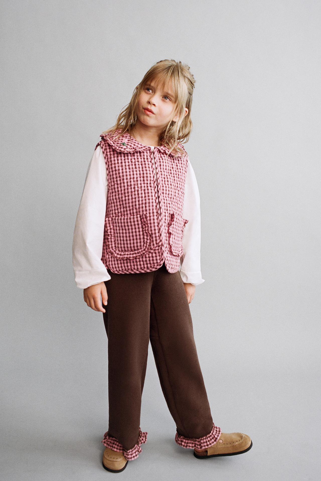 GINGHAM KNIT VEST — Fuchsia
