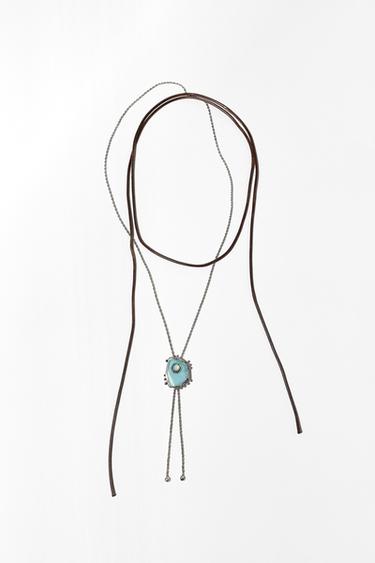 PACK OF 2 CORD AND CHAIN NECKLACES WITH WESTERN PIECE - Silver by Zara