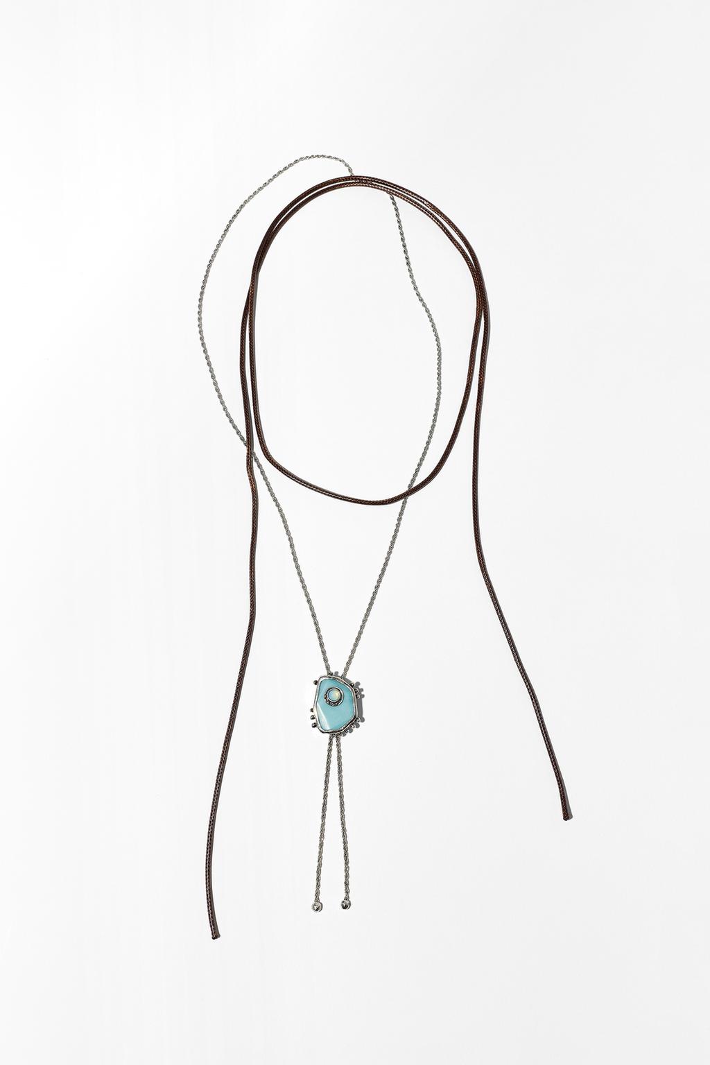 PACK OF 2 CORD AND CHAIN NECKLACES WITH WESTERN PIECE