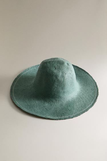 CHILDREN'S PAPER BEACH HAT - Green by Zara - Image 1