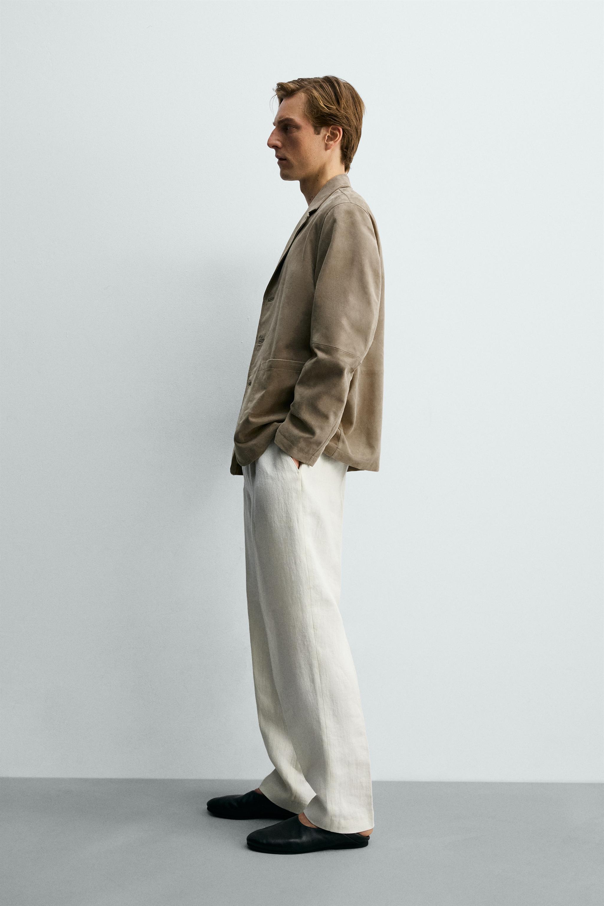 REGULAR FIT SUEDE LEATHER BLAZER