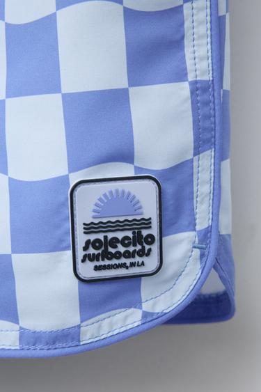 6-14 YEARS/ CHECKERBOARD SWIM SHORTS - Aquamarine by Zara - Image 3