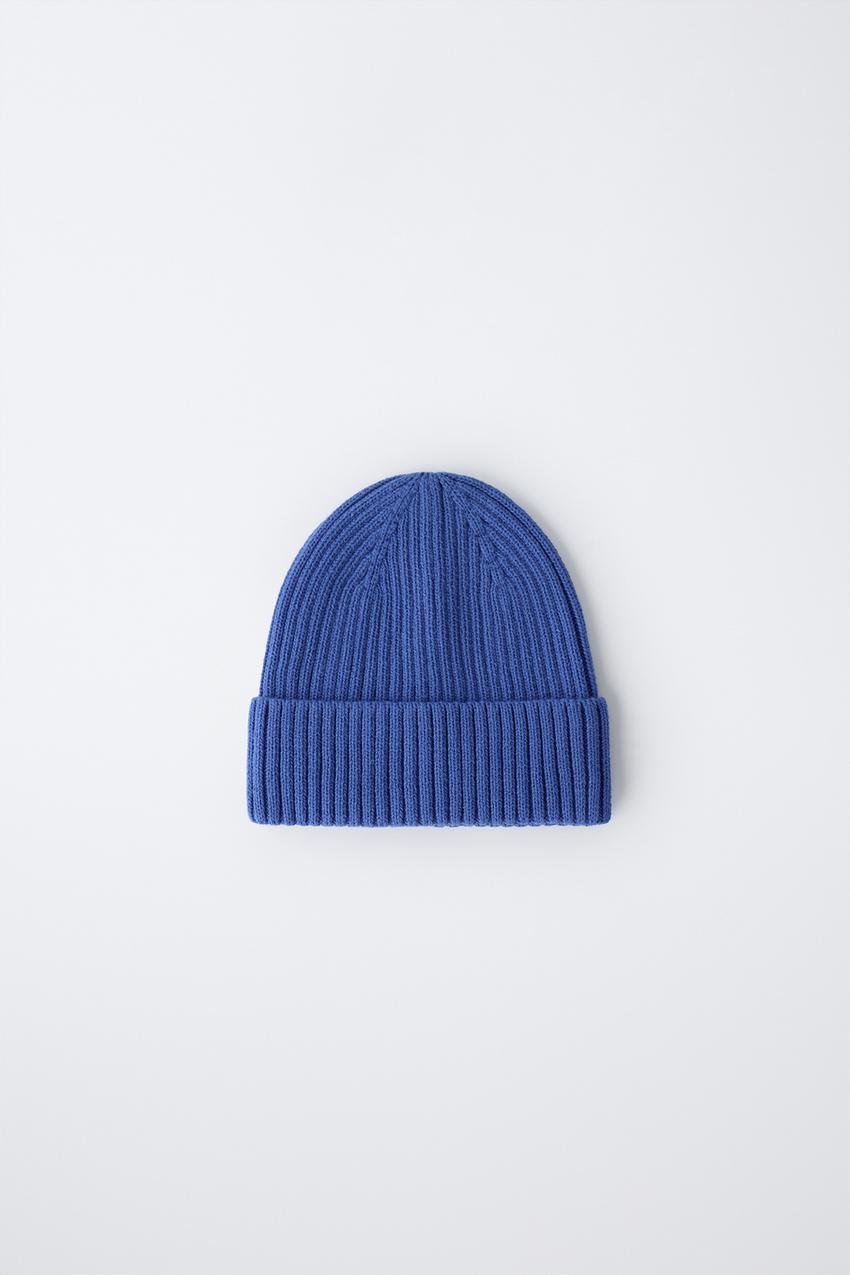 BASIC KNIT HAT - Blue | ZARA United States display picture 3