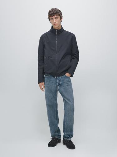 Zara Water-repellent puffer jacket with high neck - Dark navy - Image 0