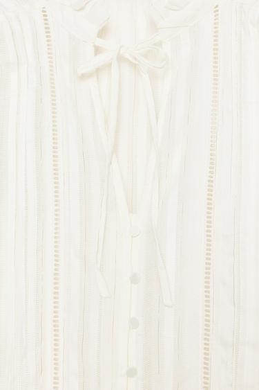 ROMANTIC LACE TRIM BLOUSE - Ecru by Zara - Image 7