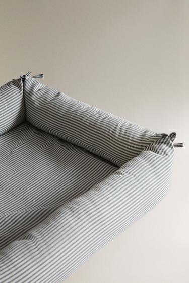 STRIPED COTTON NEST COT - Grey by Zara - Image 2