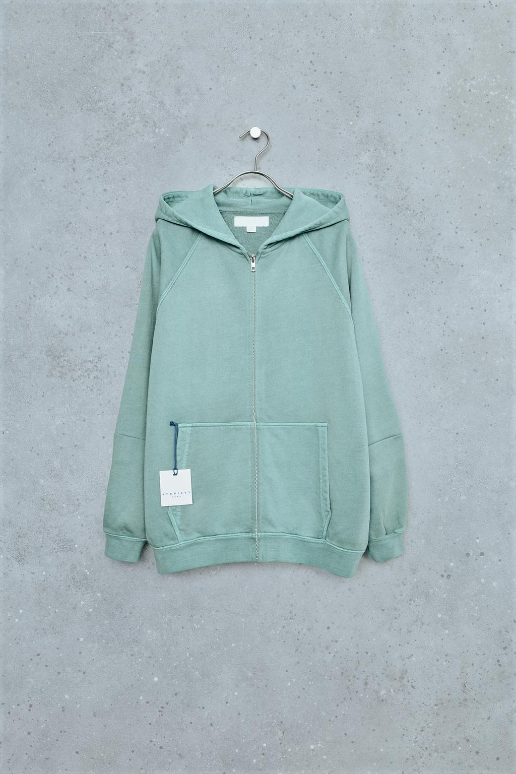 STORIESZ - WASHED EFFECT SWEATSHIRT WITH ZIP