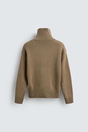 TEXTURED KNIT CARDIGAN - camel by Zara - Image 7