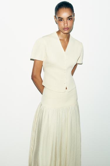 CHAQUETA ESTRUCTURA PUNTO - Crudo de Zara