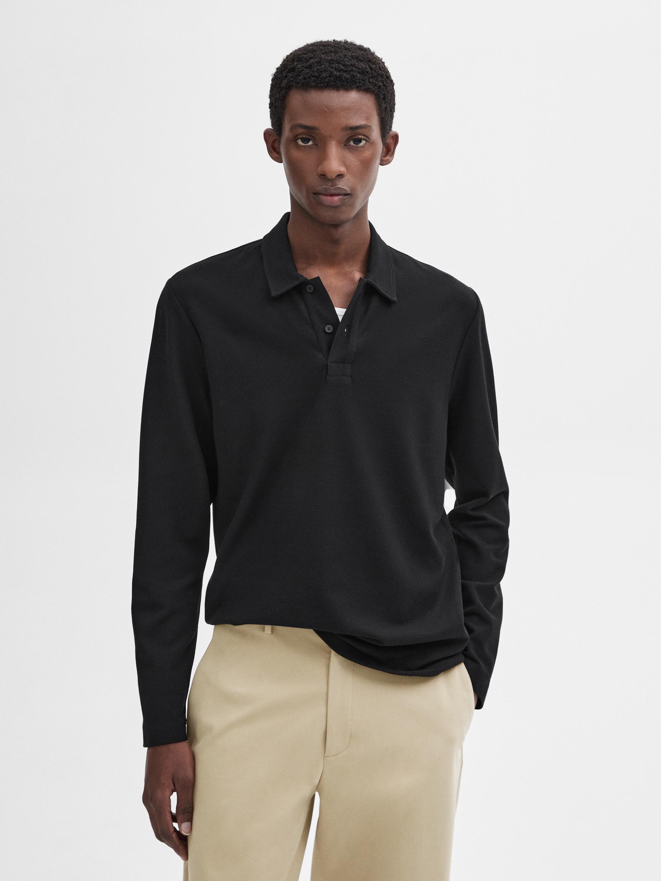 Cotton blend knit polo sweater - Black | ZARA United States Cotton blend knit polo sweater - Black | ZARA United States
