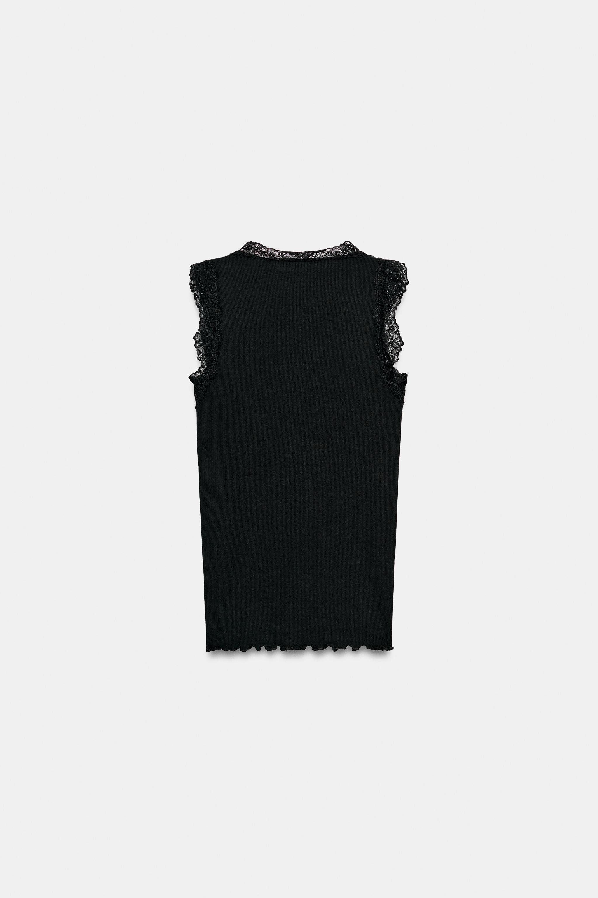 RIBBED LACE T-SHIRT