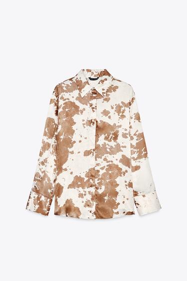 ANIMAL PRINT SHIRT - Brown / Ecru by Zara