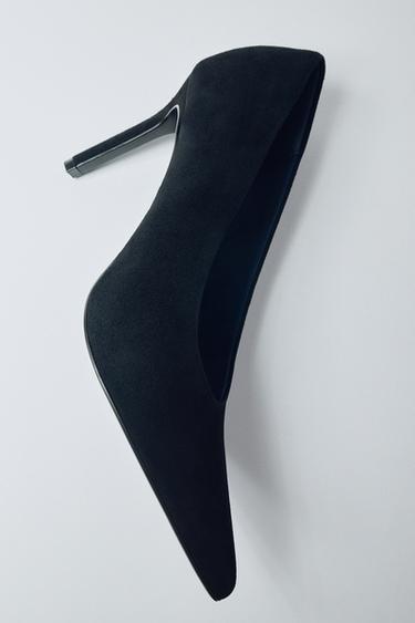 LEATHER HIGH-HEEL SHOES — Black 1