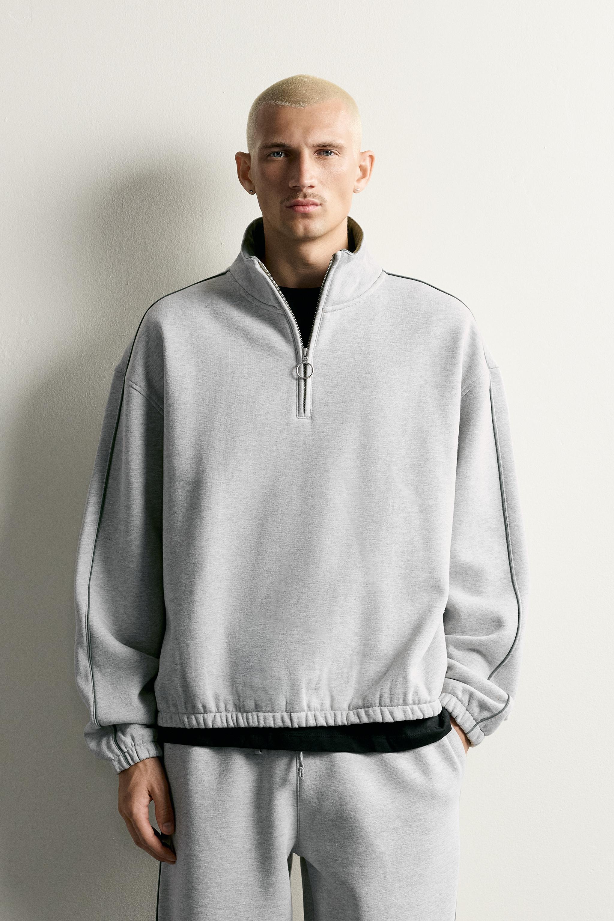 トップス The campament Grey Contrast sweat 2Y CONTRAST ZIP SWEATSHIRT - Grey marl | ZARA South Africa