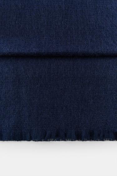 PLAIN FRINGED SCARF - navy by Zara - Image 2