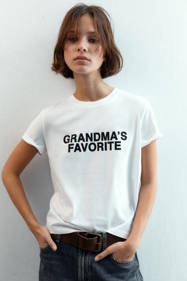 FRONT SLOGAN T-SHIRT - White by Zara