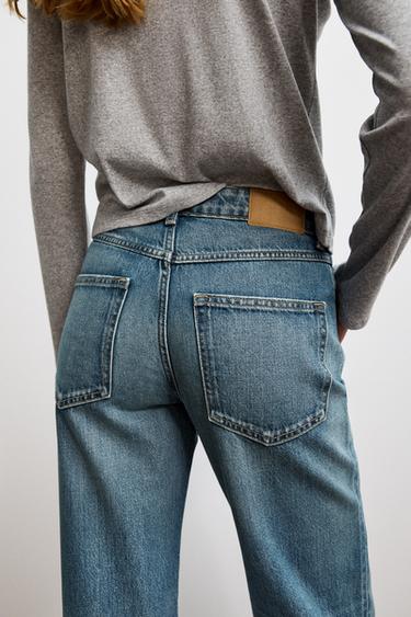 JEANS Z.03 STRAIGHT TIRO ALTO LONG LENGTH - Azul de Zara