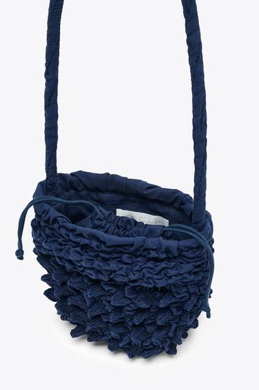 SAC PORTÉ ÉPAULE FRONCÉ X FANGLU LIN - Bleu de Zara - Image 2
