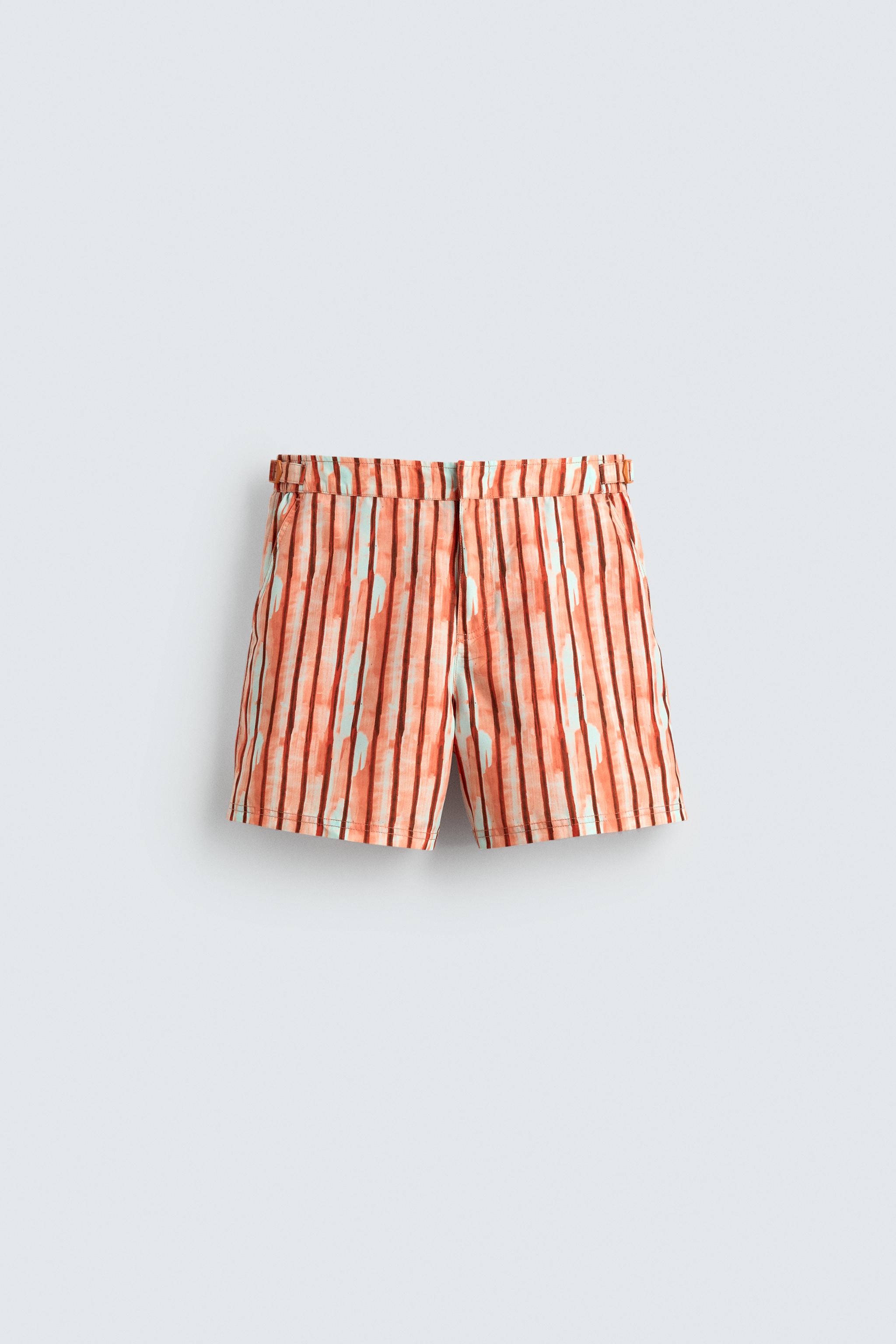 MAILLOT DE BAIN MI-LONG À RAYURES