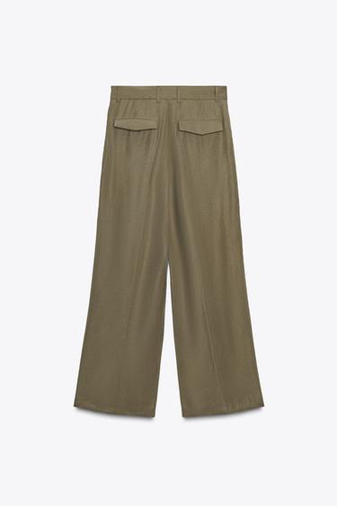 DOUBLE PLEAT TROUSERS WITH FLAPS - Dark khaki by Zara - Image 6